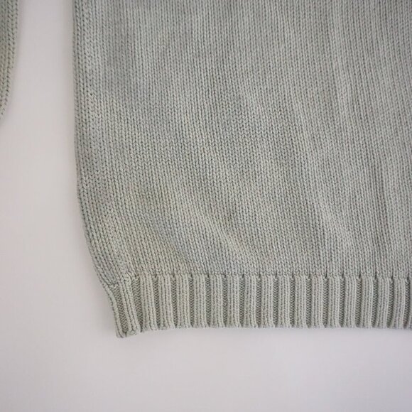 Vintage Eddie Bauer Sage & White 100% Cotton Snowflakes Turtleneck Sweater M - Picture 7 of 11